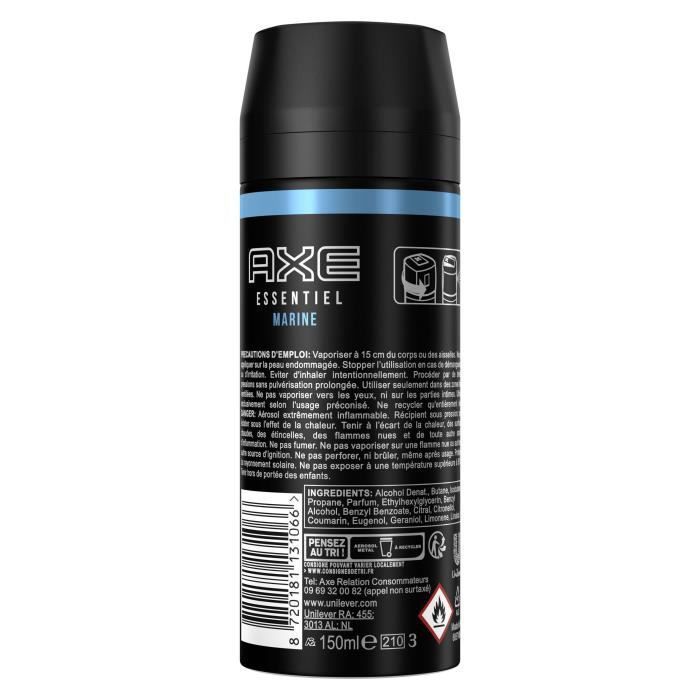 AXE Déodorant Homme Marine Bodyspray - 24h de Fraîcheur Non-Stop - Antibactérien - Lot de 6 x 150 ml - 900 ml - Photo n°4