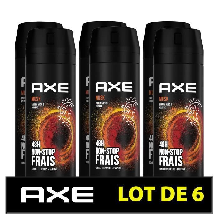AXE Déodorant Homme Musk Bodyspray - 48h de Fraîcheur Non-Stop - Antibactérien - Lot de 6 x 200 ml - 1,2 L - Photo n°1