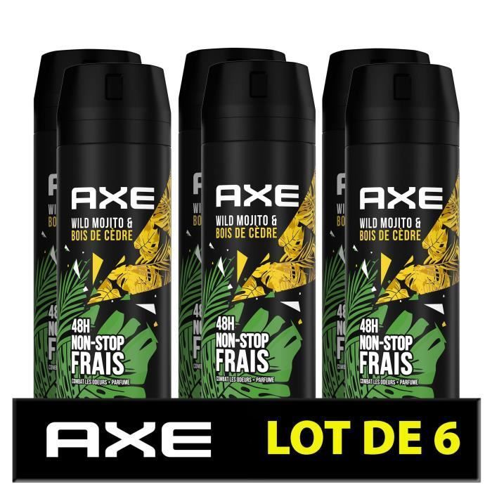 AXE Déodorant Homme Wild Bodyspray - 48h de Fraîcheur Non-Stop - Antibactérien - Lot de 6 x 200 ml - 1,2 L - Photo n°1