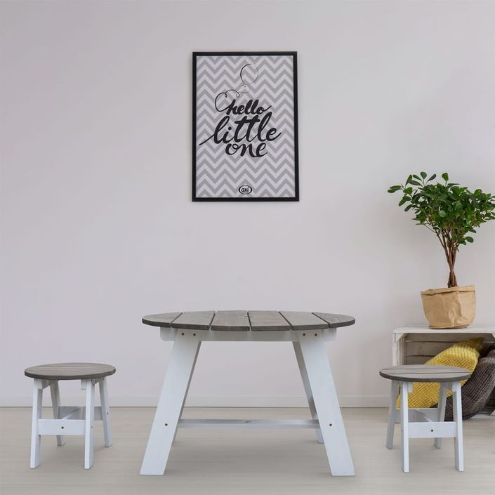 AXI Ensemble de table de pique-nique enfants 3 pcs Gris et blanc - Photo n°2