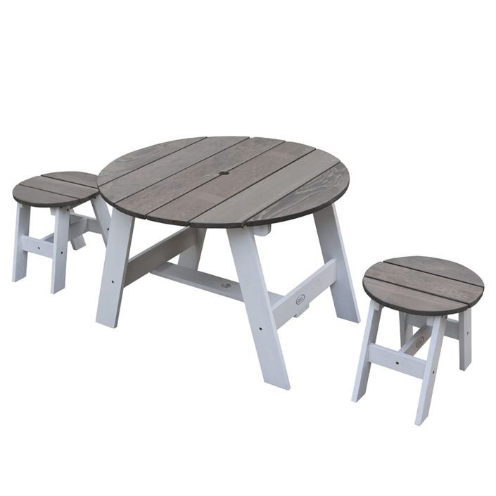 AXI Ensemble de table de pique-nique enfants 3 pcs Gris et blanc - Photo n°1