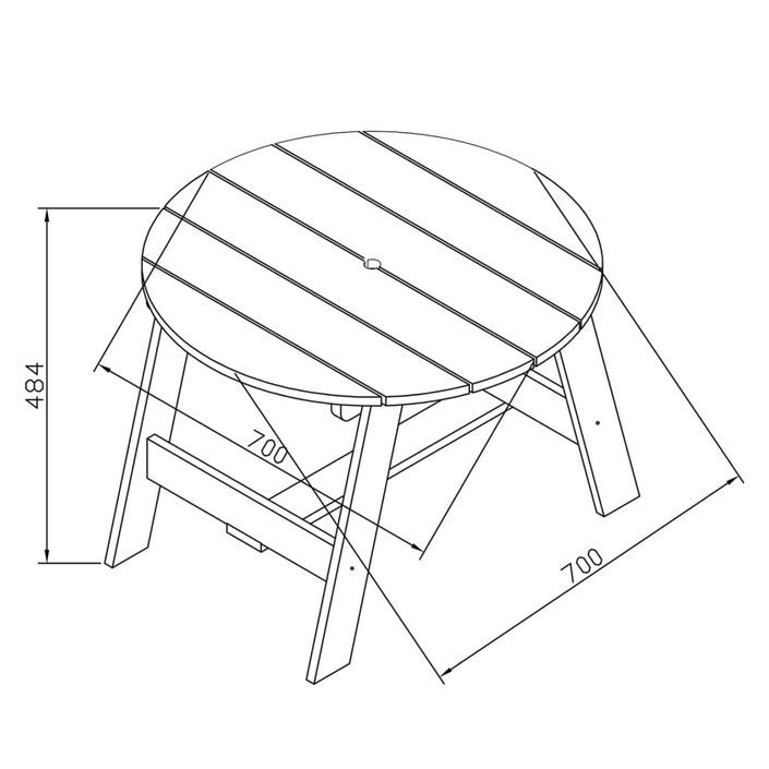 AXI Ensemble de table de pique-nique enfants 3 pcs Gris et blanc - Photo n°8