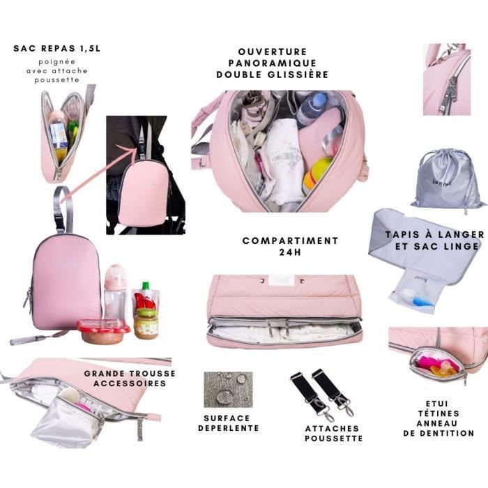 BABY ON BOARD Sac a langer Doudoune Bag Chic Rose - Photo n°2