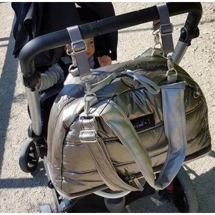 Baby on board - Sac a langer -Doudoune bag metallique - sac 24h aspect ouatiné tapis a langer sac repas thermo trousse accrssoires - Photo n°6