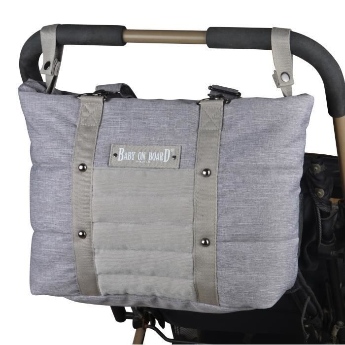 Baby on board -sac a langer - sac citizen stone chiné- format compact - compartiment central avec 4 poches - grand compartiment repa - Photo n°3