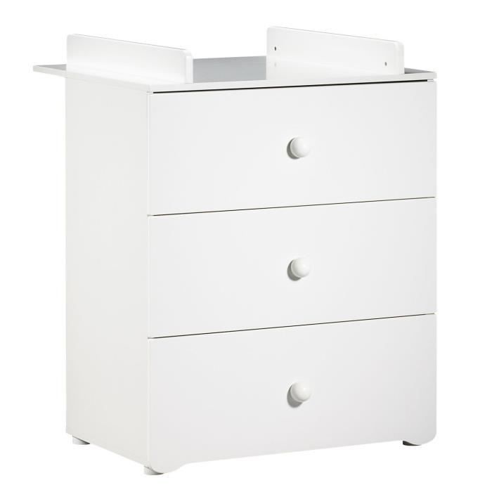 BABY PRICE New Basic Commode a langer 3 tiroirs - Boutons boule blancs - Photo n°1