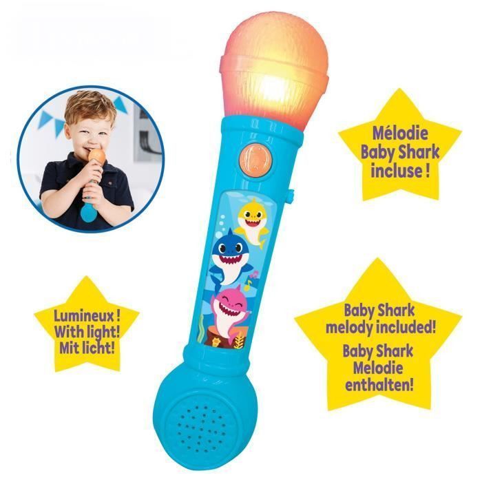 BABY SHARK Microphone lumineux avec mélodies et effets sonores - LEXIBOOK - Photo n°1