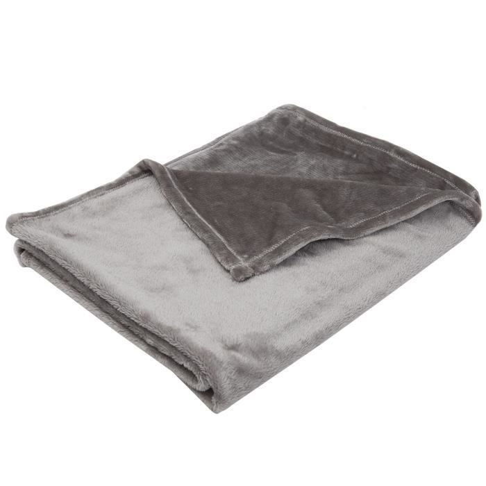 BABYCALIN Couverture Taupe Flanelle 75 x 100 cm 260 gr/m3 - Photo n°1