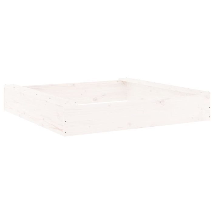 Bac à sable avec sièges blanc carré bois de pin massif - Photo n°2