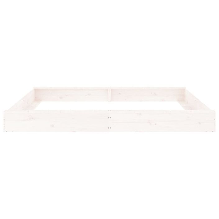 Bac à sable avec sièges blanc carré bois de pin massif - Photo n°4