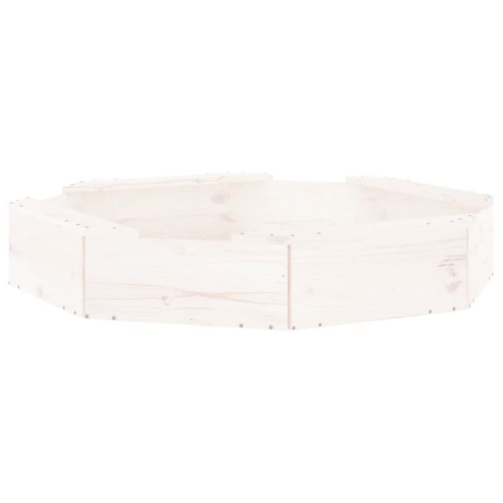 Bac à sable avec sièges blanc octogone bois de pin massif - Photo n°2