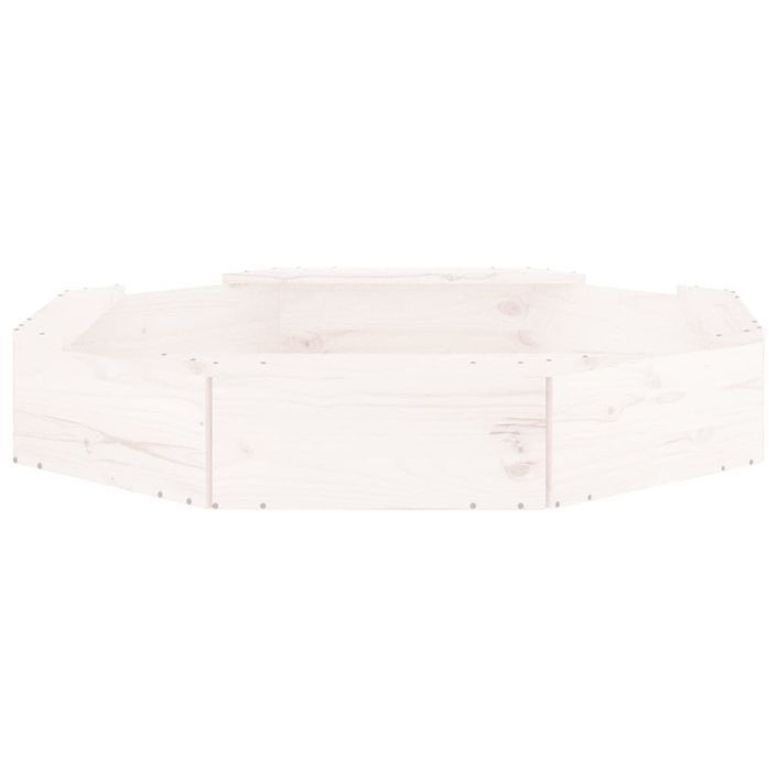 Bac à sable avec sièges blanc octogone bois de pin massif - Photo n°4