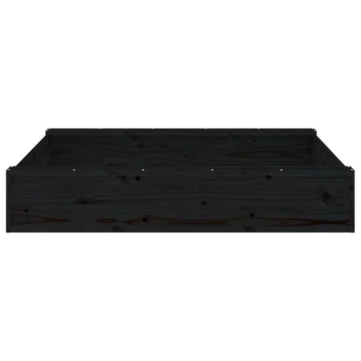 Bac à sable avec sièges noir carré bois de pin massif - Photo n°5