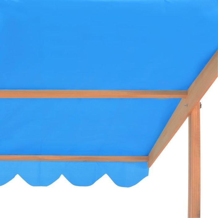 Bac à sable avec toit ouvrant Bois de sapin Bleu UV50 - Photo n°7