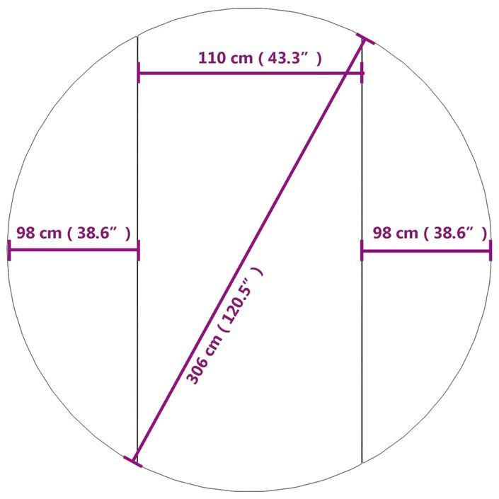 Bâche de piscine gris clair Ø306 cm géotextile polyester - Photo n°7