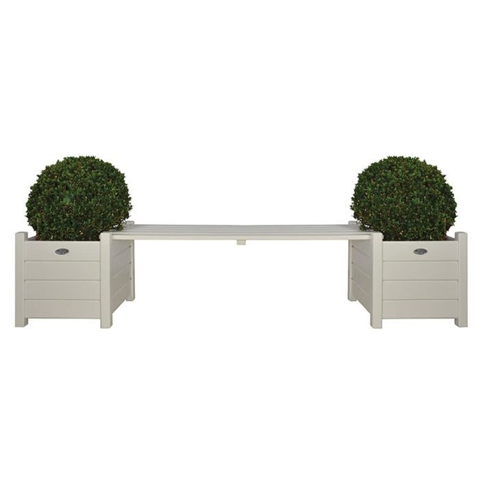 Bacs à fleurs avec banc Esschert Design CF33W coloris blanc - Photo n°1