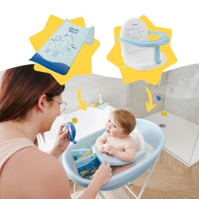 Badabulle Baignoire pour Bébé Baleine, Made in Europe, Peut contenir un hamac ou un fauteuil de bain, Des la naissance a 24 mois - Photo n°5