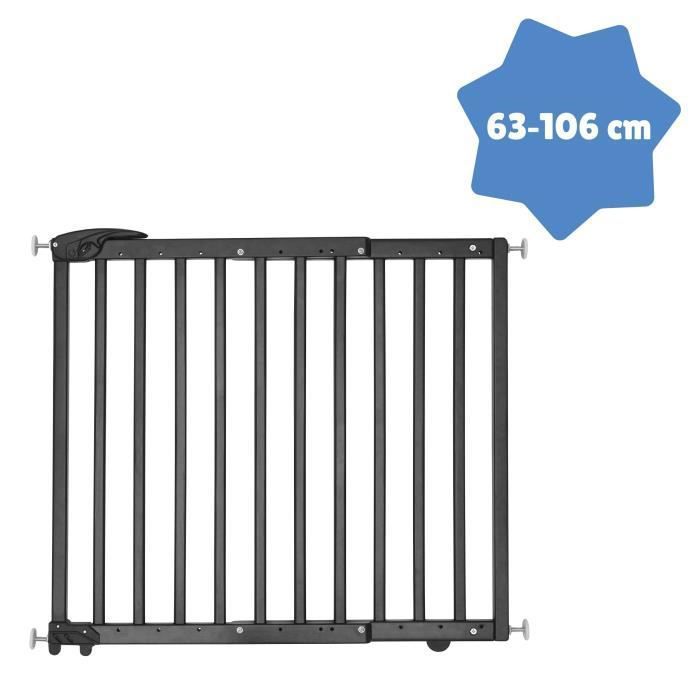 Badabulle Barriere de sécurité extensible Deco Pop Noir 63-106 cm - Photo n°3