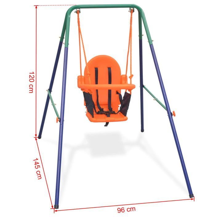 Balançoire pour enfants avec harnais de sécurité Orange - Photo n°7
