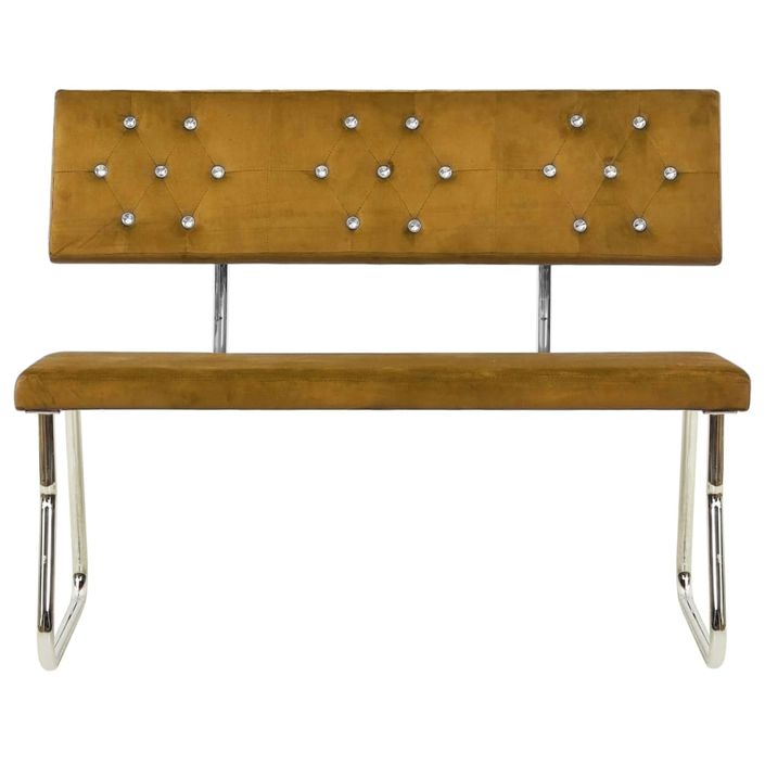 Banc 110 cm Marron Velours - Photo n°2