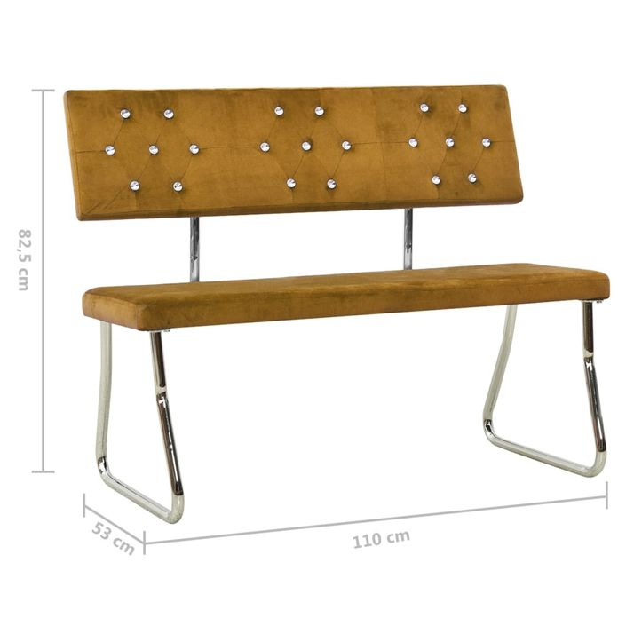 Banc 110 cm Marron Velours - Photo n°6