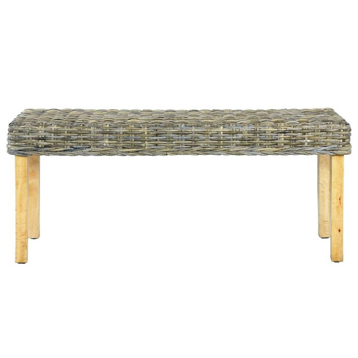 Banc 110 cm Rotin naturel kubu et bois de manguier massif - Photo n°2