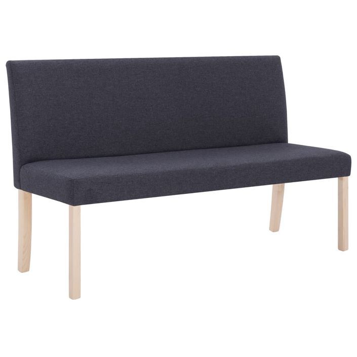 Banc 139,5 cm Gris foncé Polyester Riza - Photo n°1