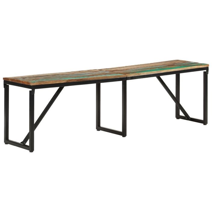 Banc 160x35x46 cm Bois massif de récupération - Photo n°1