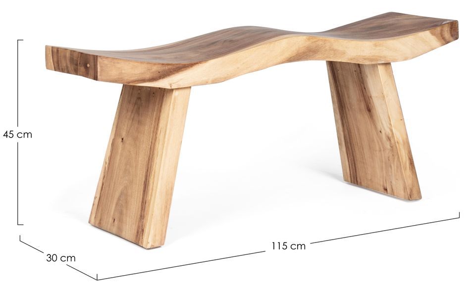 Banc 2 places en bois de suar Willah L 115 cm - Photo n°3