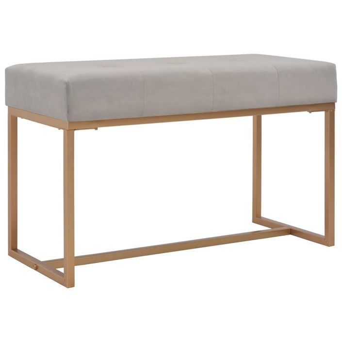 Banc 80 cm Gris Velours - Photo n°1