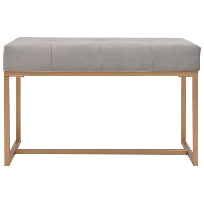 Banc 80 cm Gris Velours - Photo n°2