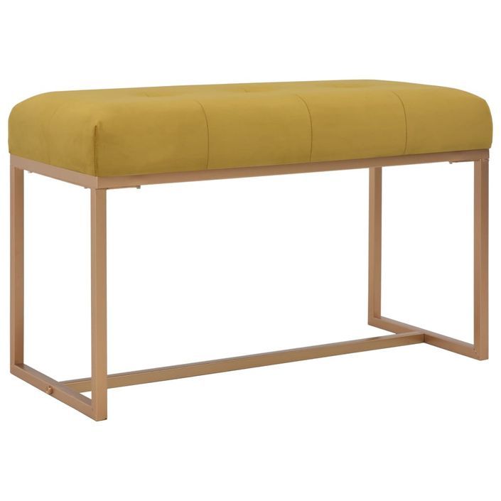 Banc 80 cm Moutarde Velours - Photo n°1