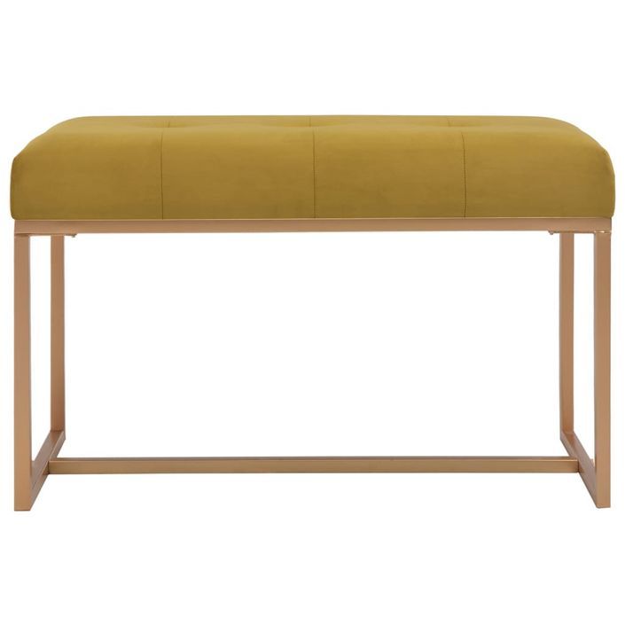 Banc 80 cm Moutarde Velours - Photo n°2