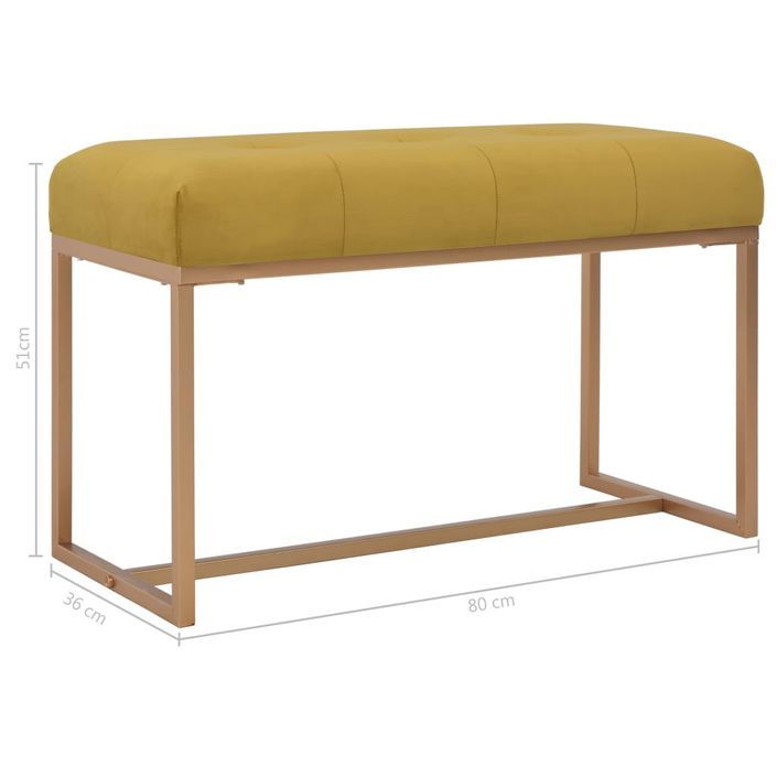 Banc 80 cm Moutarde Velours - Photo n°5