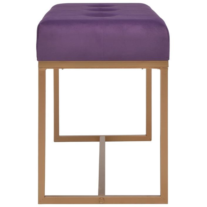 Banc 80 cm Violet Velours - Photo n°3