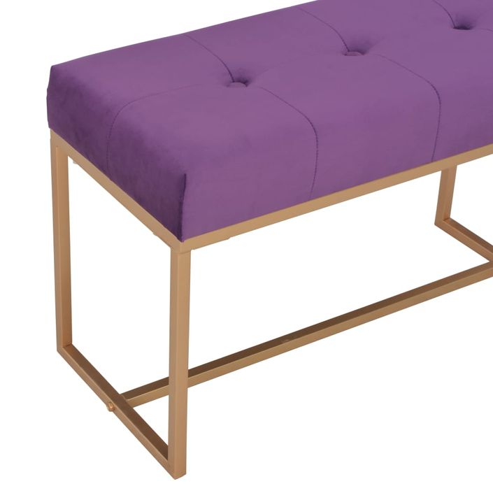 Banc 80 cm Violet Velours - Photo n°4