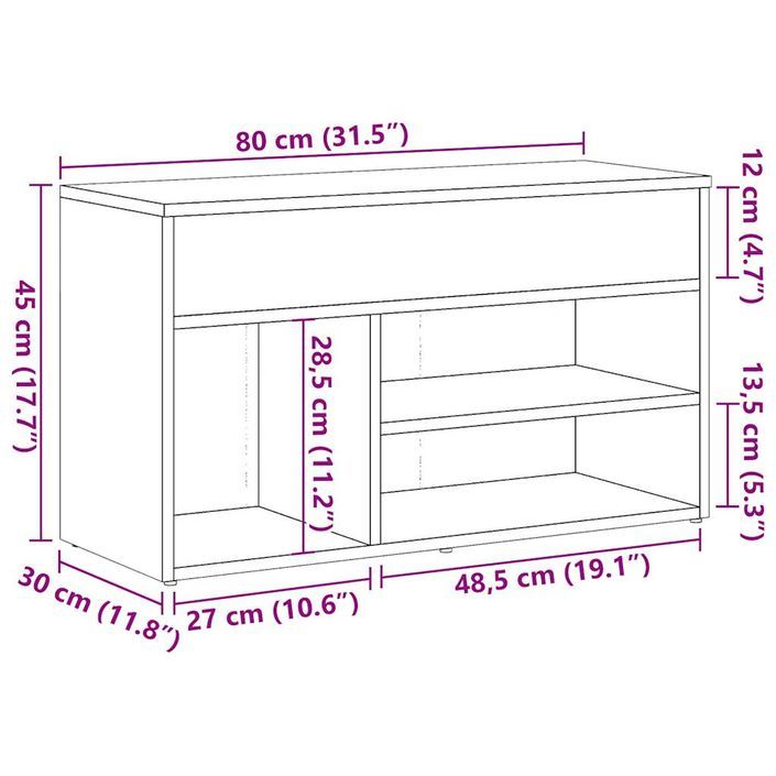 Banc à chaussures avec coffre de rangement Lula L 80 x H 45 x P 30 cm – Chic et pratique - Photo n°12