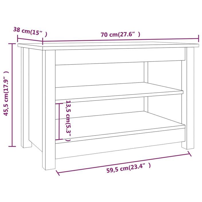 Banc à chaussures en bois massif Klouda – Élégant et fonctionnel - Photo n°5