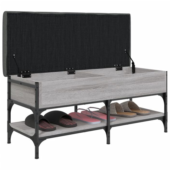 Banc à chaussures sonoma gris 102x42x45 cm bois d'ingénierie - Photo n°4