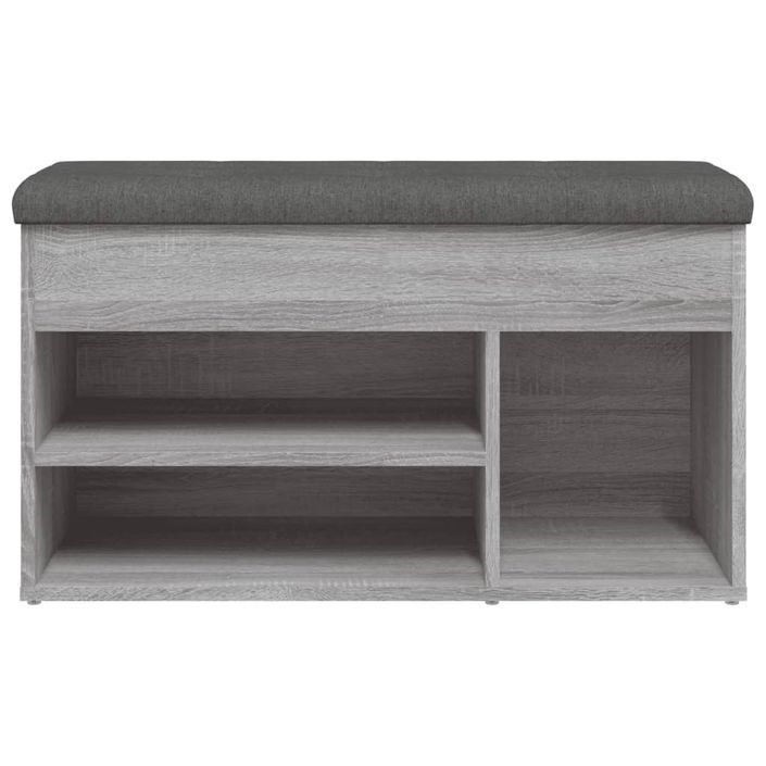 Banc à chaussures sonoma gris 82x32x45,5 cm bois d'ingénierie - Photo n°6