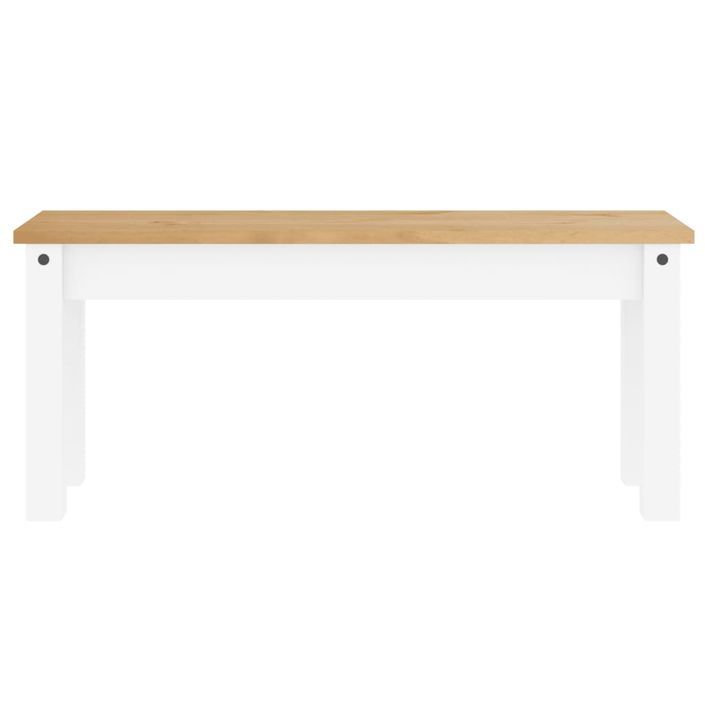 Banc à manger Panama blanc 105x30x45 cm bois massif de pin - Photo n°4