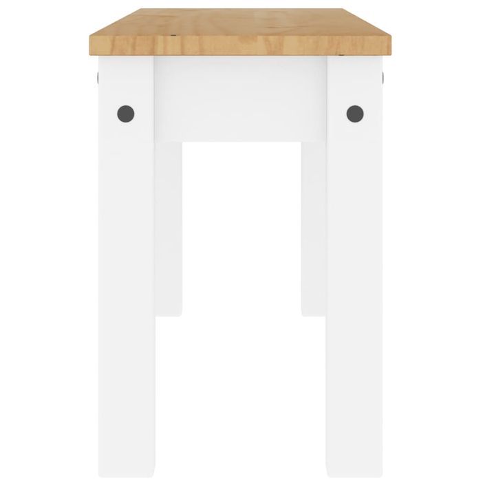 Banc à manger Panama blanc 105x30x45 cm bois massif de pin - Photo n°5