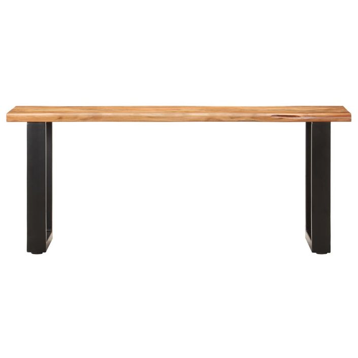 Banc au bord naturel du bois 110 cm Bois d'acacia solide et acier - Photo n°2