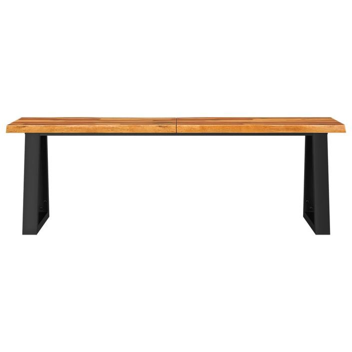 Banc avec bord vivant 140 cm bois d'acacia massif - Photo n°4