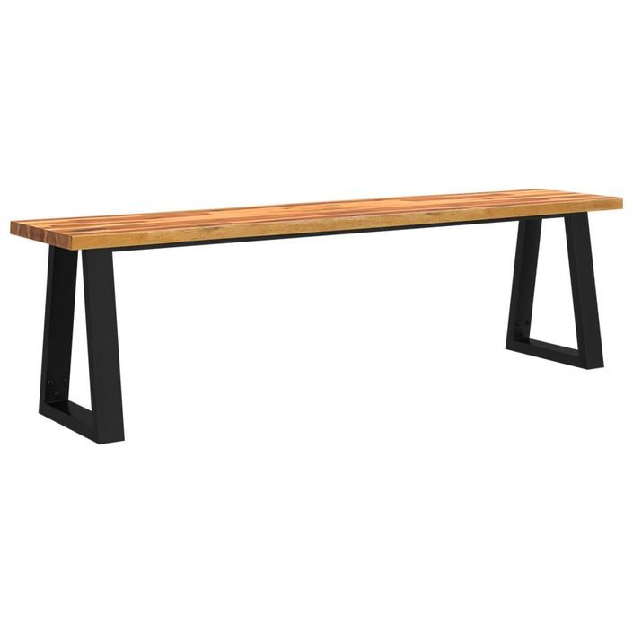 Banc avec bord vivant 160 cm bois d'acacia massif - Photo n°2