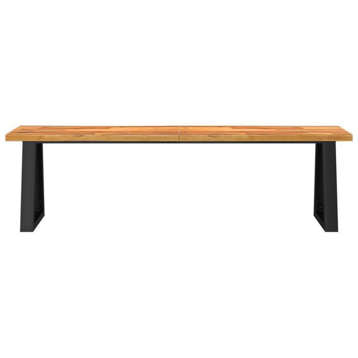 Banc avec bord vivant 160 cm bois d'acacia massif - Photo n°4