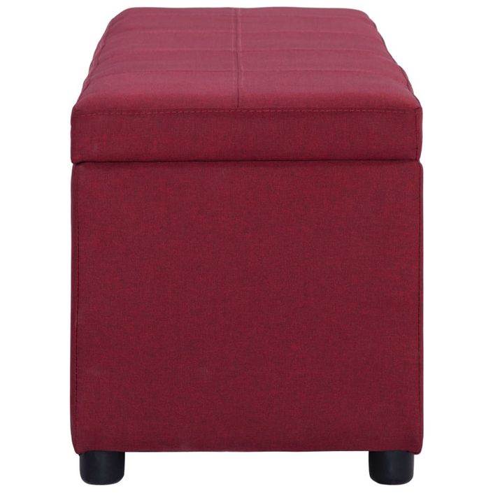 Banc avec compartiment de rangement 116 cm Bordeaux Polyester - Photo n°4