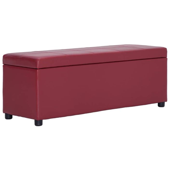 Banc avec compartiment de rangement 116 cm Bordeaux Similicuir - Photo n°1