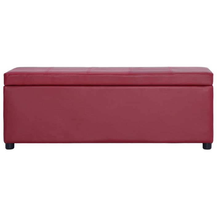 Banc avec compartiment de rangement 116 cm Bordeaux Similicuir - Photo n°3