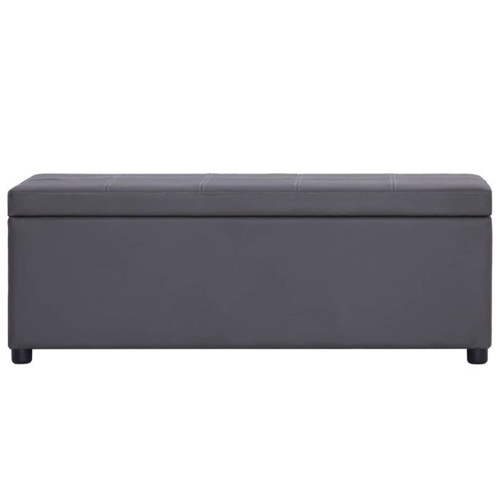 Banc avec compartiment de rangement 116 cm Gris Similicuir - Photo n°3